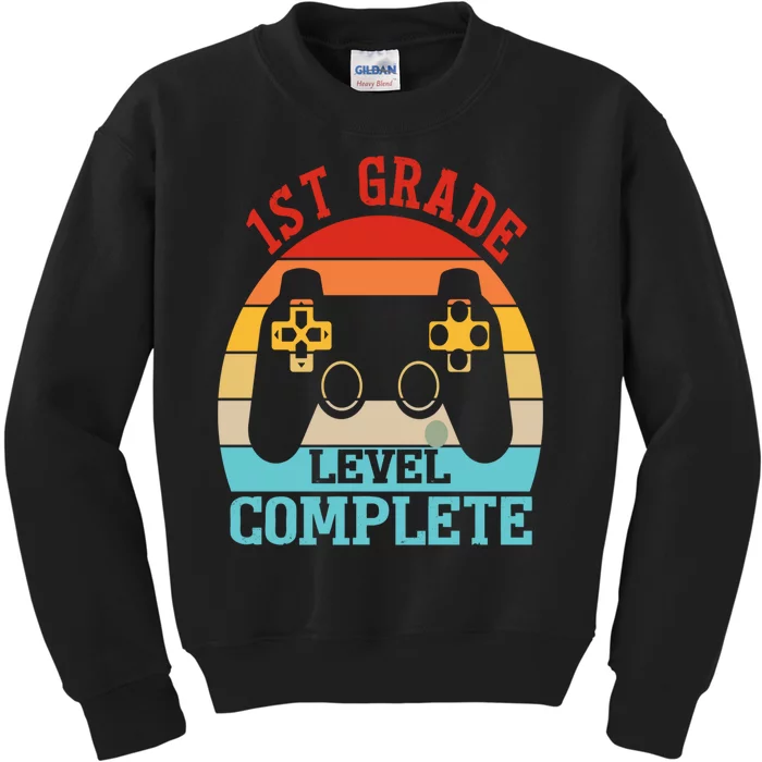 1st Grade Level Complete Last Day Of School Graduation Kids Sweatshirt