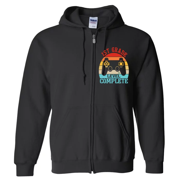 1st Grade Level Complete Last Day Of School Graduation Full Zip Hoodie