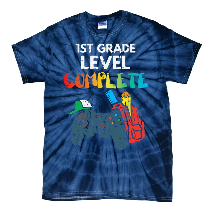 1st Grade Level Complete Gaming Boy Last Day Of School Gamer Tie-Dye T-Shirt