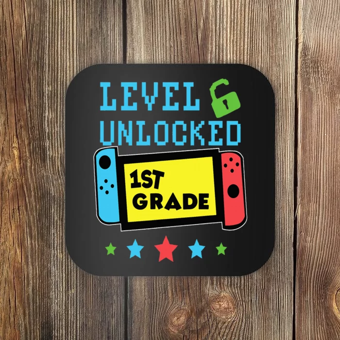 1st Grade Level Unlocked Gamer First Day Of School Coaster