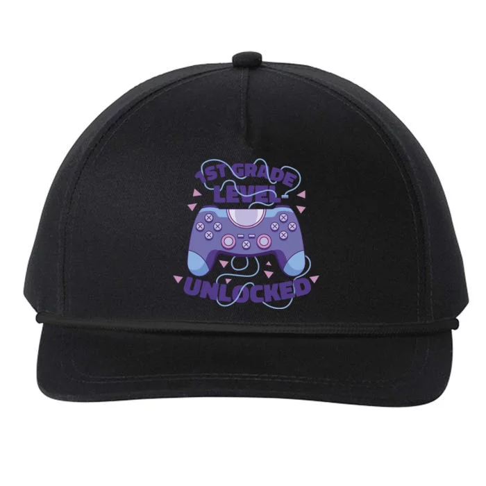 1st Grade Level Unlocked Back To School Gamer Snapback Five-Panel Rope Hat