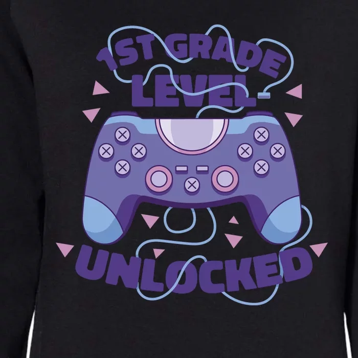 1st Grade Level Unlocked Back To School Gamer Womens California Wash Sweatshirt