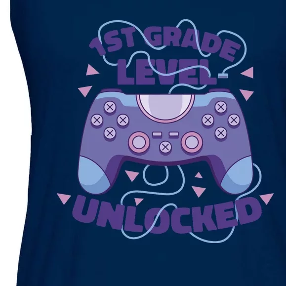 1st Grade Level Unlocked Back To School Gamer Ladies Essential Flowy Tank