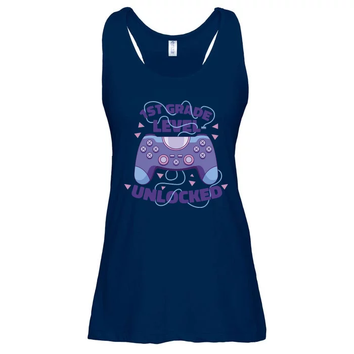 1st Grade Level Unlocked Back To School Gamer Ladies Essential Flowy Tank