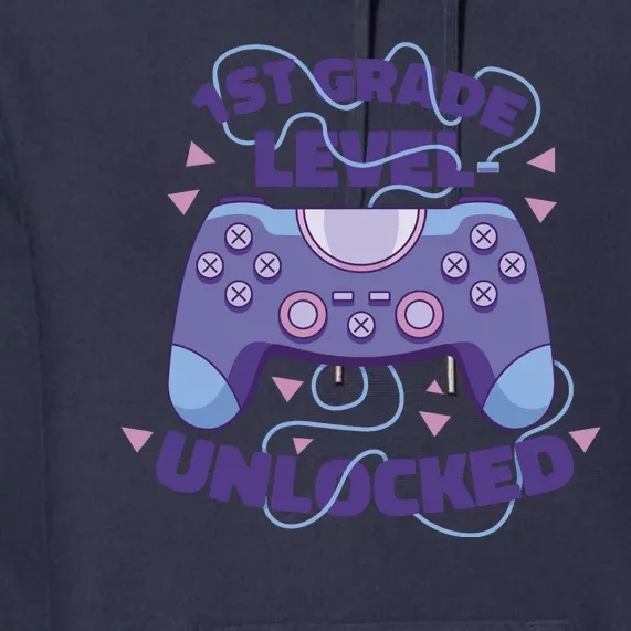 1st Grade Level Unlocked Back To School Gamer Premium Hoodie