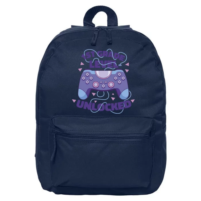 1st Grade Level Unlocked Back To School Gamer 16 in Basic Backpack