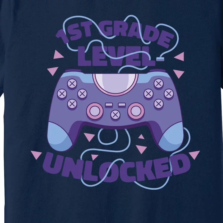 1st Grade Level Unlocked Back To School Gamer Premium T-Shirt