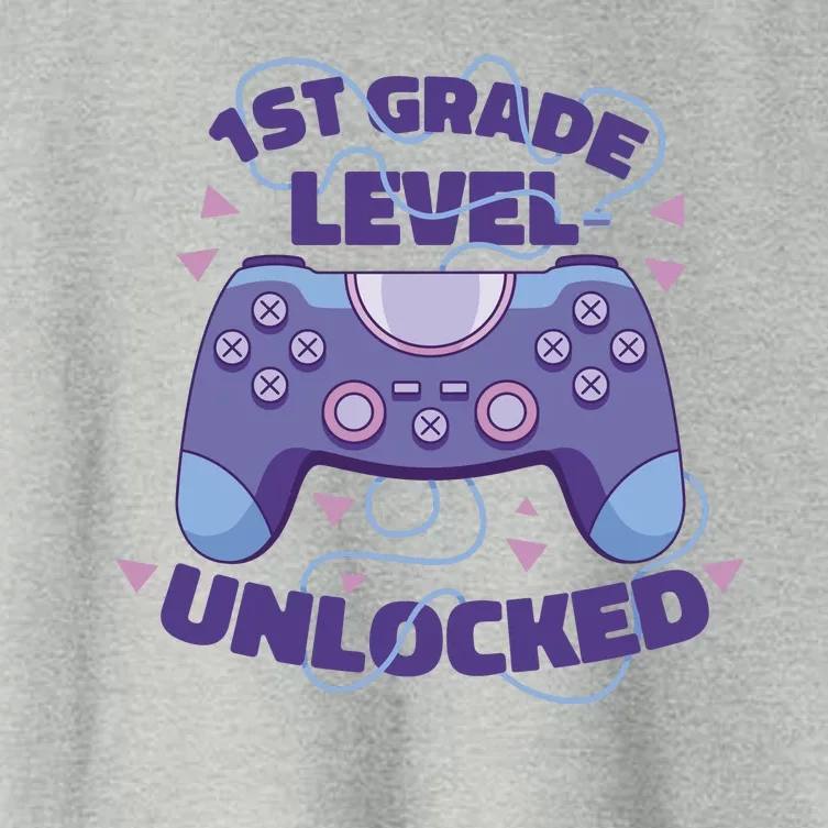 1st Grade Level Unlocked Back To School Gamer Women's Crop Top Tee