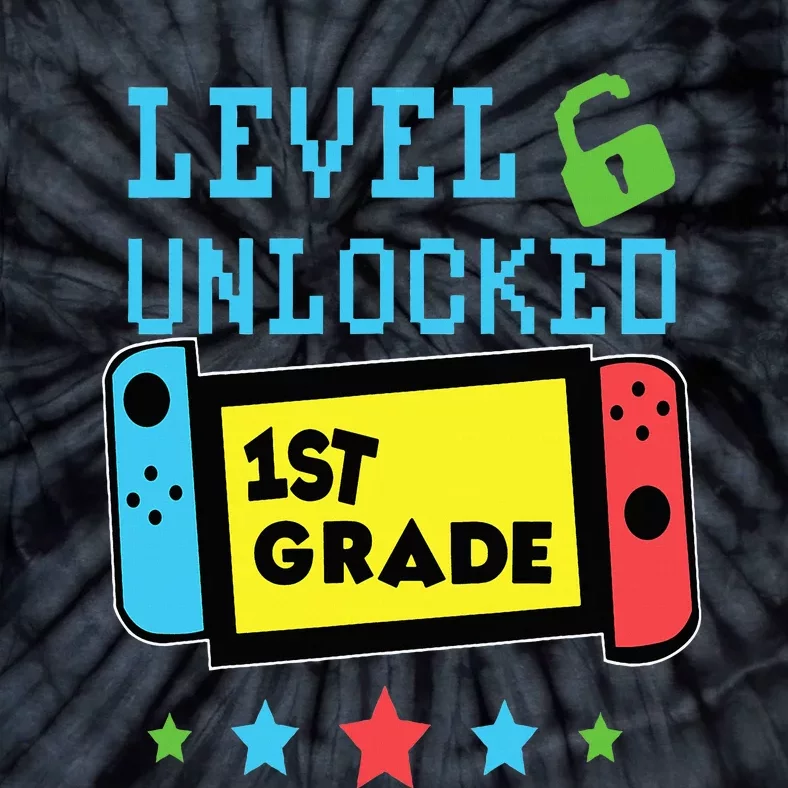 1st Grade Level Unlocked Gamer First Day Of School Tie-Dye T-Shirt