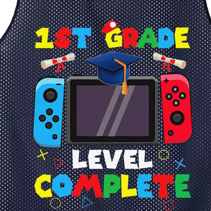 1st Grade Level Complete Graduation Class Of 2024 Boy Gamer Mesh Reversible Basketball Jersey Tank