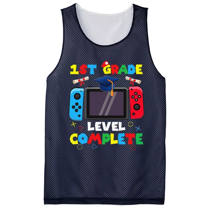 1st Grade Level Complete Graduation Class Of 2024 Boy Gamer Mesh Reversible Basketball Jersey Tank