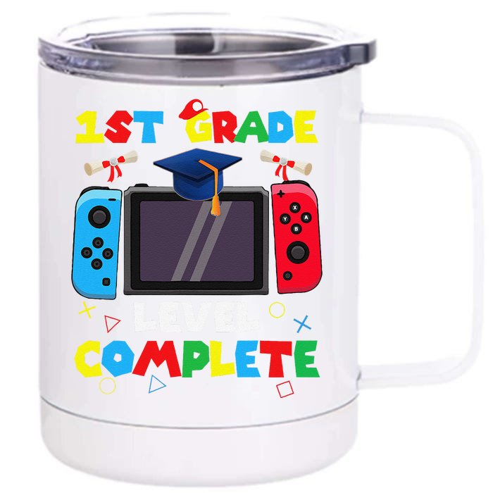 1st Grade Level Complete Graduation Class Of 2024 Boy Gamer Front & Back 12oz Stainless Steel Tumbler Cup