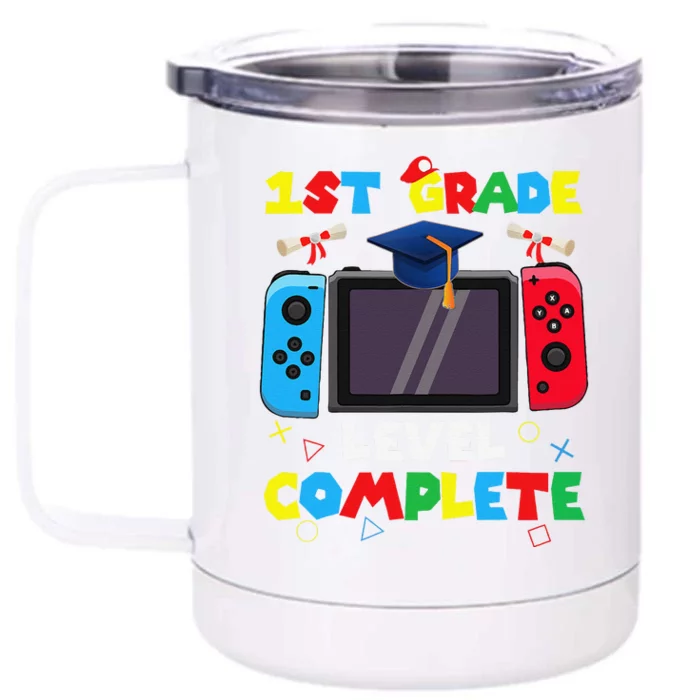 1st Grade Level Complete Graduation Class Of 2024 Boy Gamer Front & Back 12oz Stainless Steel Tumbler Cup