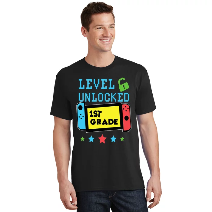 1st Grade Level Unlocked Gamer First Day Of School T-Shirt