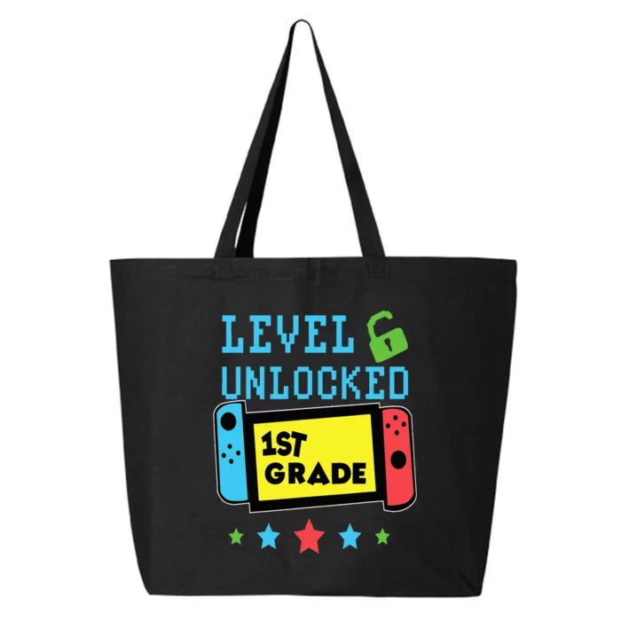 1st Grade Level Unlocked Gamer First Day Of School 25L Jumbo Tote