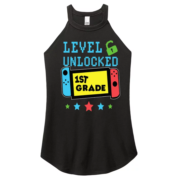 1st Grade Level Unlocked Gamer First Day Of School Women’s Perfect Tri Rocker Tank