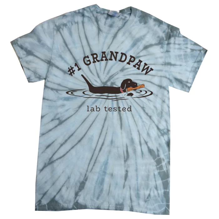 1 Grandpaw Lab Tested Pun Labrador Retriever Grandpa Tie-Dye T-Shirt