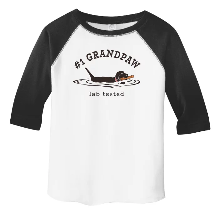 1 Grandpaw Lab Tested Pun Labrador Retriever Grandpa Toddler Fine Jersey T-Shirt