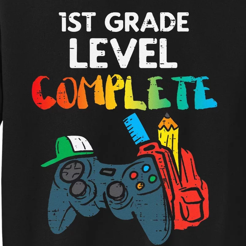 1st Grade Level Complete Gaming Boy Last Day Of School Gamer Tall Sweatshirt