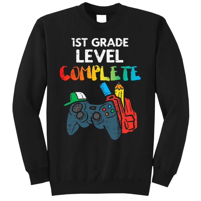 1st Grade Level Complete Gaming Boy Last Day Of School Gamer Tall Sweatshirt