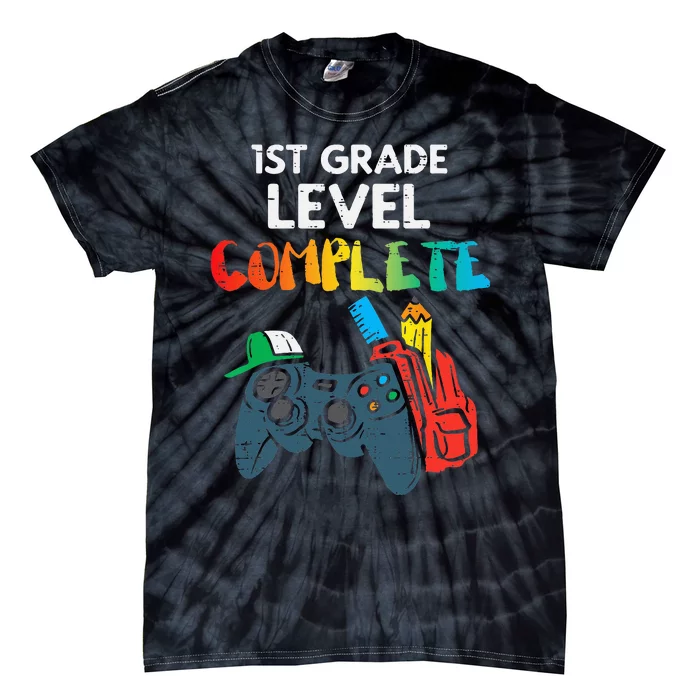 1st Grade Level Complete Gaming Boy Last Day Of School Gamer Tie-Dye T-Shirt