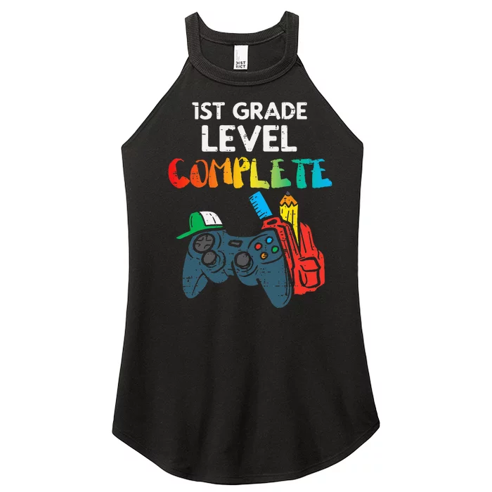 1st Grade Level Complete Gaming Boy Last Day Of School Gamer Women’s Perfect Tri Rocker Tank