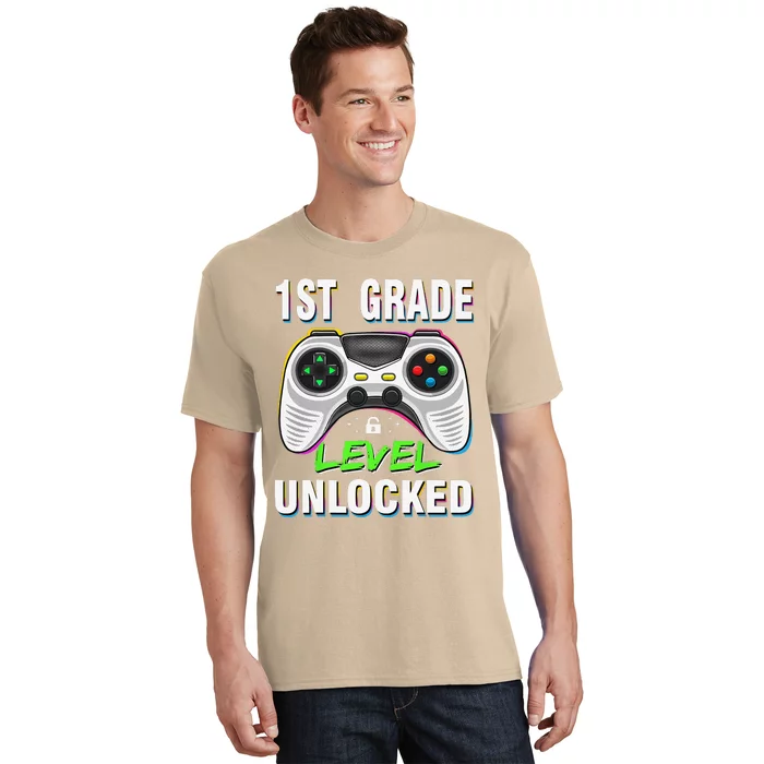 1st Grade Level Unlocked Gamer First Day Of School Gift T-Shirt