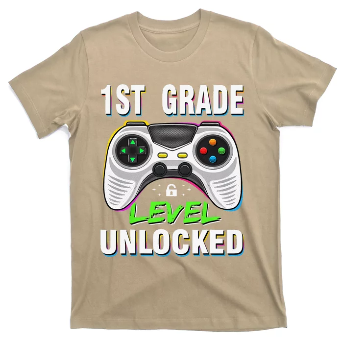 1st Grade Level Unlocked Gamer First Day Of School Gift T-Shirt