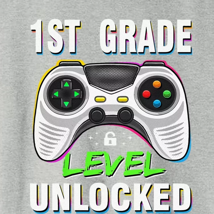 1st Grade Level Unlocked Gamer First Day Of School Gift Women's Crop Top Tee