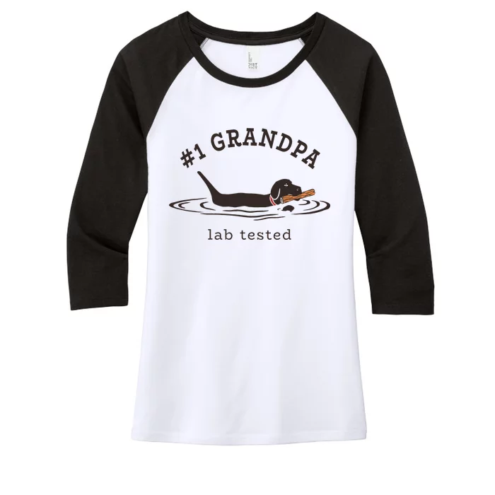 1 Grandpa Lab Tested Pun Labrador Retriever Dog Owner Women's Tri-Blend 3/4-Sleeve Raglan Shirt