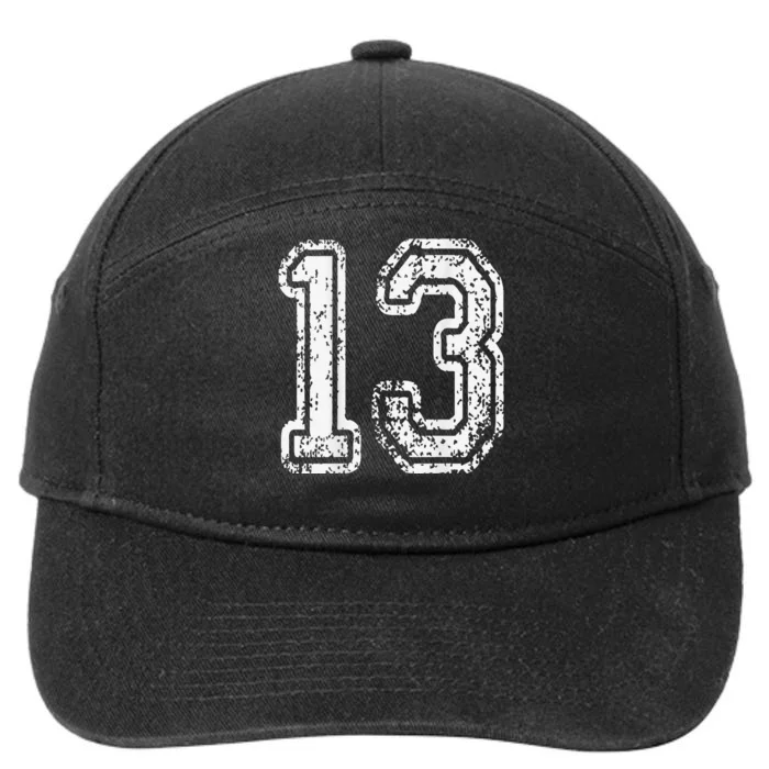 13 Grungy Numbered Sports 7-Panel Snapback Hat