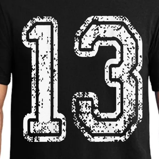 13 Grungy Numbered Sports Pajama Set