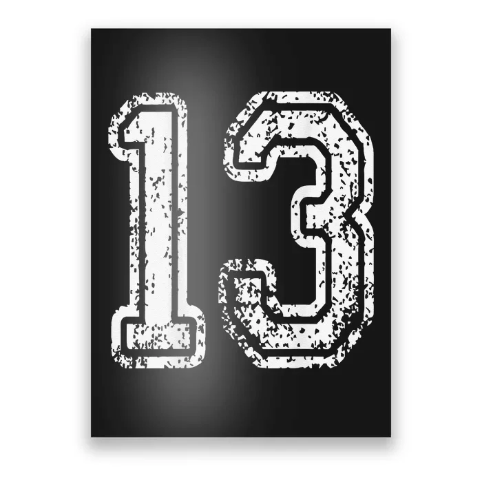 13 Grungy Numbered Sports Poster