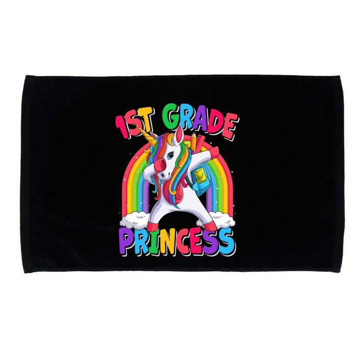 1St Grade Princess Dabbing Unicorn Back To School Great Gift Microfiber Hand Towel