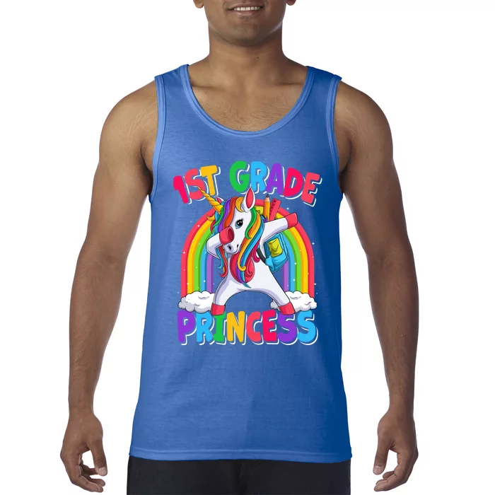 1St Grade Princess Dabbing Unicorn Back To School Great Gift Tank Top