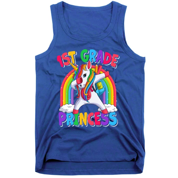 1St Grade Princess Dabbing Unicorn Back To School Great Gift Tank Top