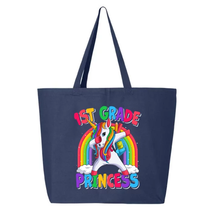 1St Grade Princess Dabbing Unicorn Back To School Great Gift 25L Jumbo Tote