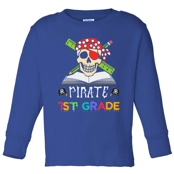 1st Grade Pirate Halloween Gift For Student Teacher Toddler Long Sleeve Shirt