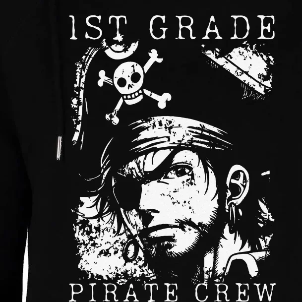 1st Grade Pirate Crew Halloween Student Teacher Womens Funnel Neck Pullover Hood