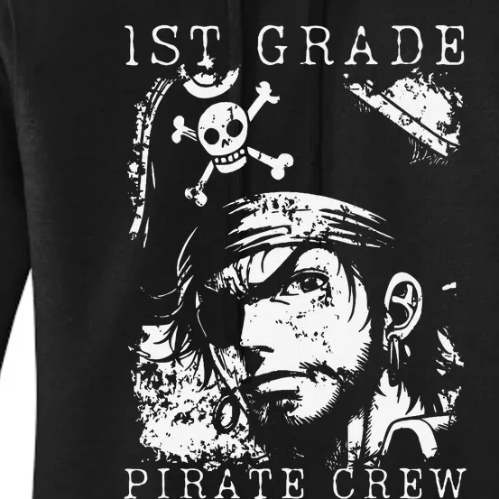 1st Grade Pirate Crew Halloween Student Teacher Women's Pullover Hoodie