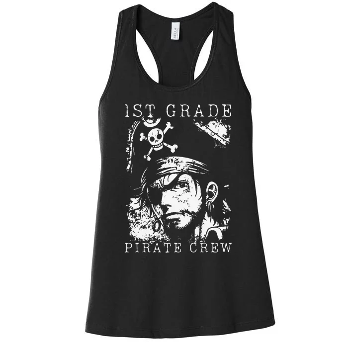 1st Grade Pirate Crew Halloween Student Teacher Women's Racerback Tank