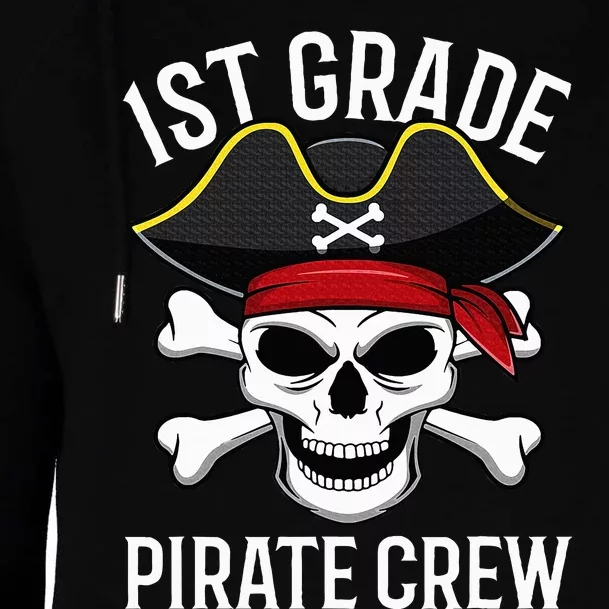 1st Grade Pirate Crew Halloween Costume Student Teacher Womens Funnel Neck Pullover Hood