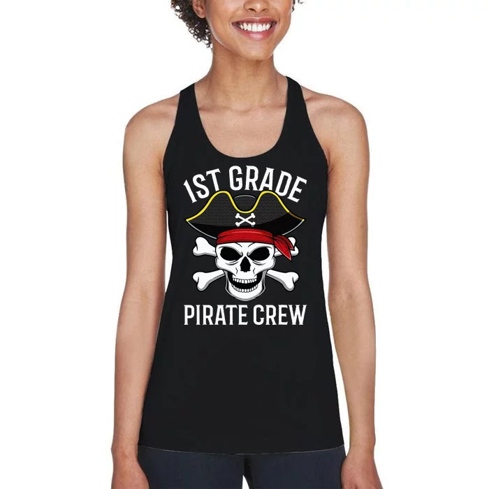 1st Grade Pirate Crew Halloween Costume Student Teacher Women's Racerback Tank