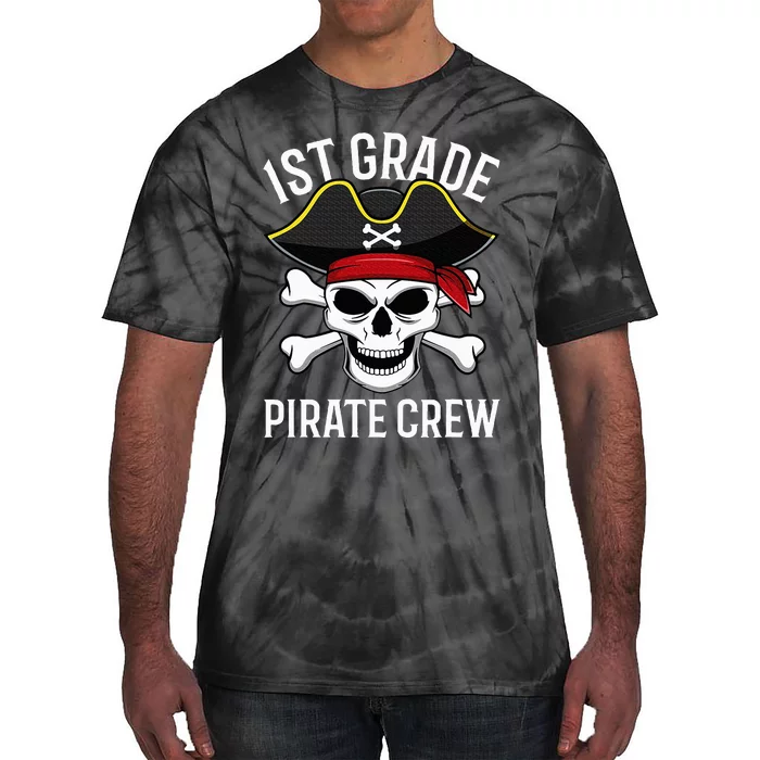 1st Grade Pirate Crew Halloween Costume Student Teacher Tie-Dye T-Shirt