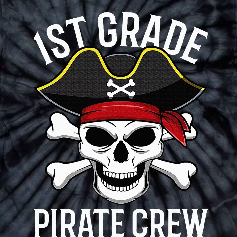 1st Grade Pirate Crew Halloween Costume Student Teacher Tie-Dye T-Shirt