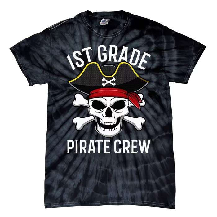 1st Grade Pirate Crew Halloween Costume Student Teacher Tie-Dye T-Shirt