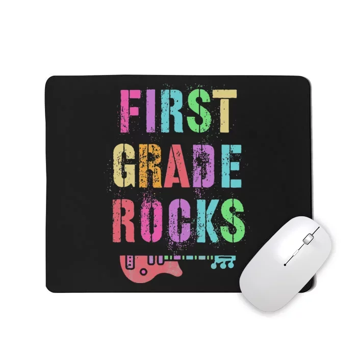 1st GRADE ROCKS Student Teacher Team Rockstar FIRST Grader Mousepad