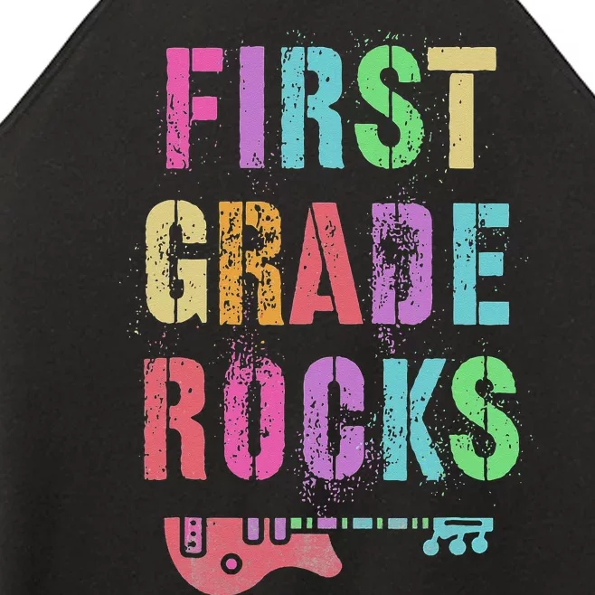 1st GRADE ROCKS Student Teacher Team Rockstar FIRST Grader Women’s Perfect Tri Rocker Tank