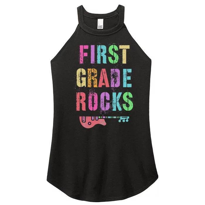 1st GRADE ROCKS Student Teacher Team Rockstar FIRST Grader Women’s Perfect Tri Rocker Tank