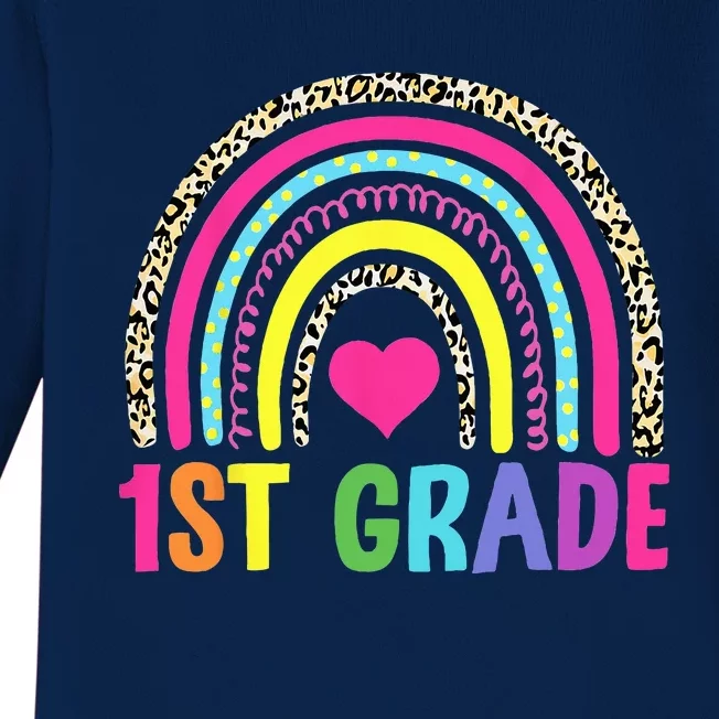 1st Grade Rainbow First Grade Team Teacher Baby Long Sleeve Bodysuit